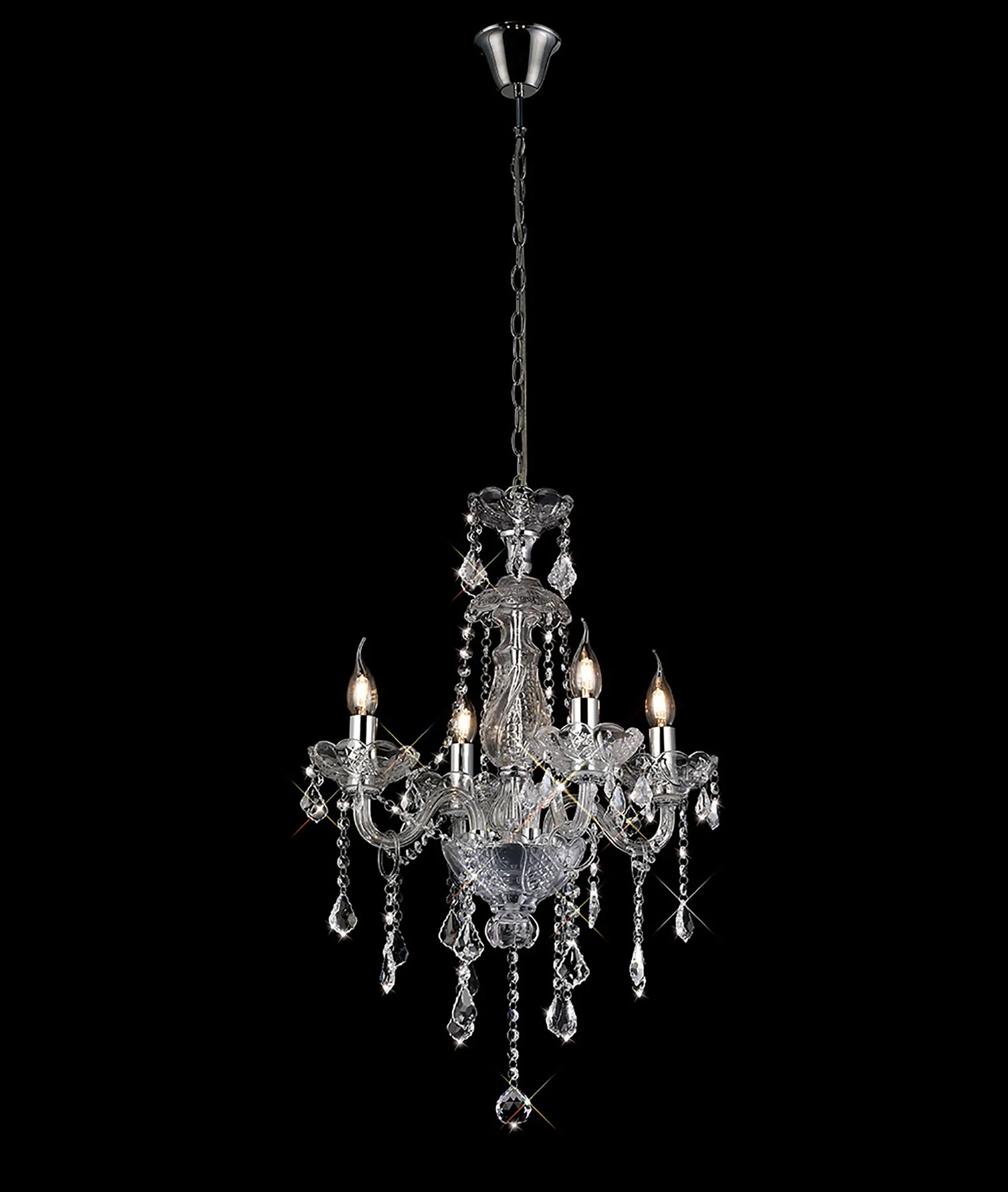 IL30451  Tiana Crystal Chandelier 4 Light